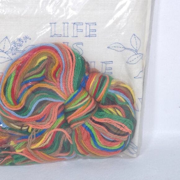 Vintage Bucilla Life Is Fragile Cross Stitch Kit 3635 Needlecraft Sampler‎ Linen - Picture 11 of 11